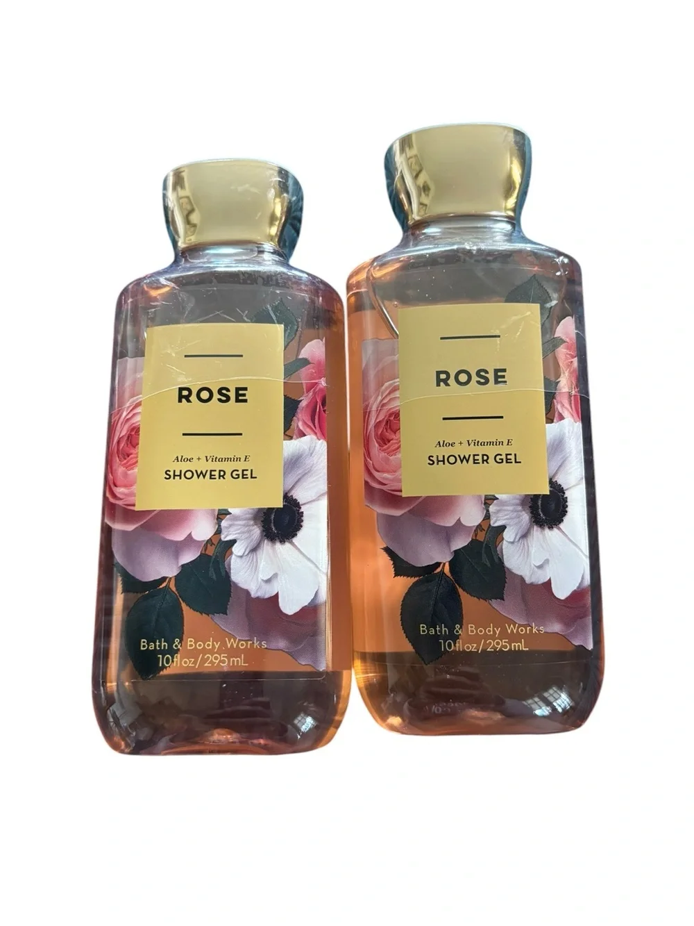 Bath & Body Works Rose Shower Gel with Aloe and Vitamin E 10oz Sealed 2 Bottles